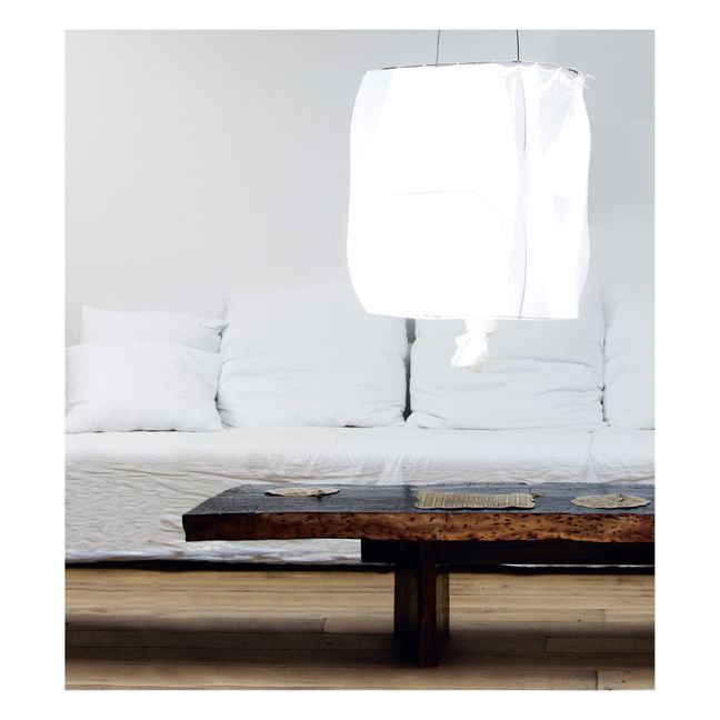 Lámpara Koushi en metal y algodón | Blanco