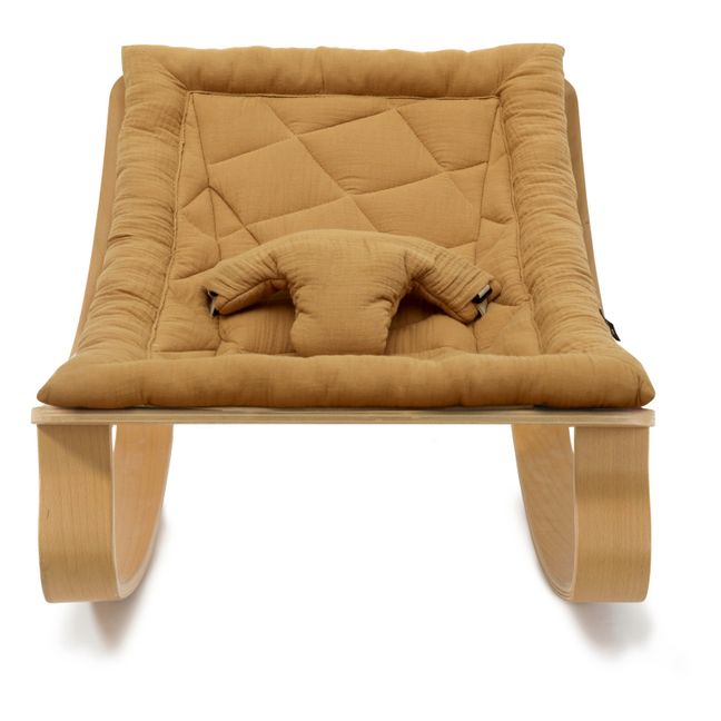 Levo Beech Wood Baby Bouncer | Camel