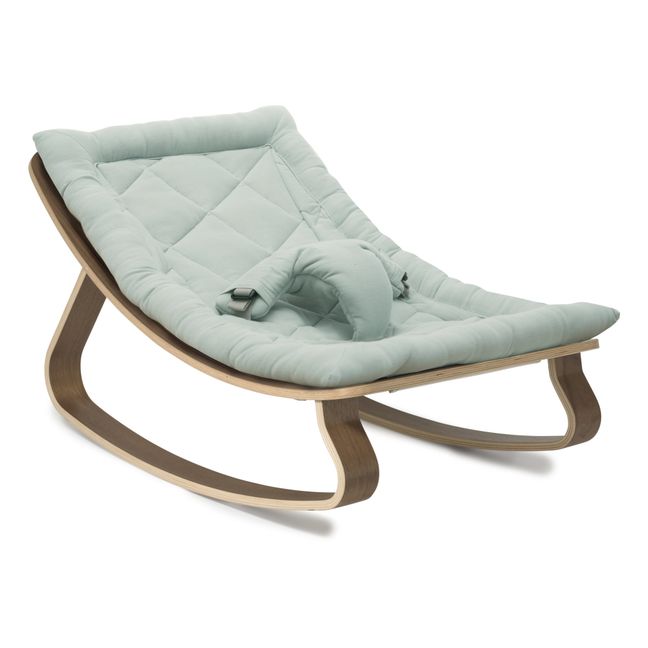 Levo Walnut Baby Bouncer | Green