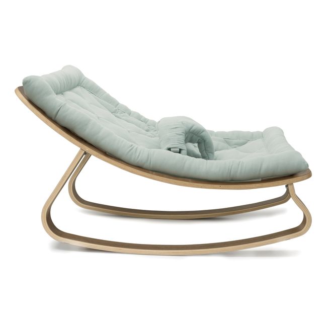 Levo Walnut Baby Bouncer | Green