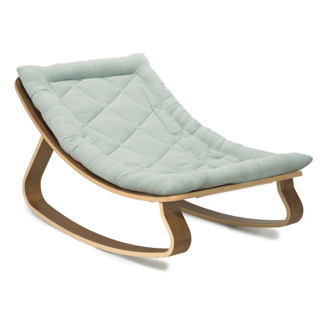 Levo Walnut Baby Bouncer | Green