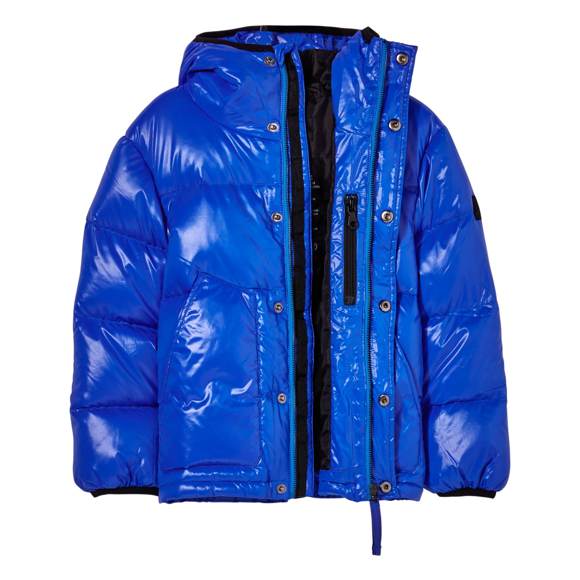 electric blue puffer jacket