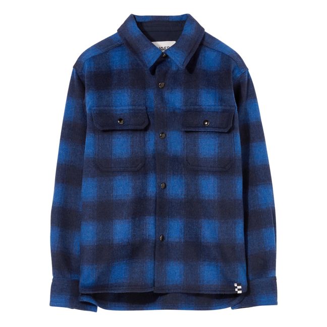 New Dusk Checked Overshirt Electric blue