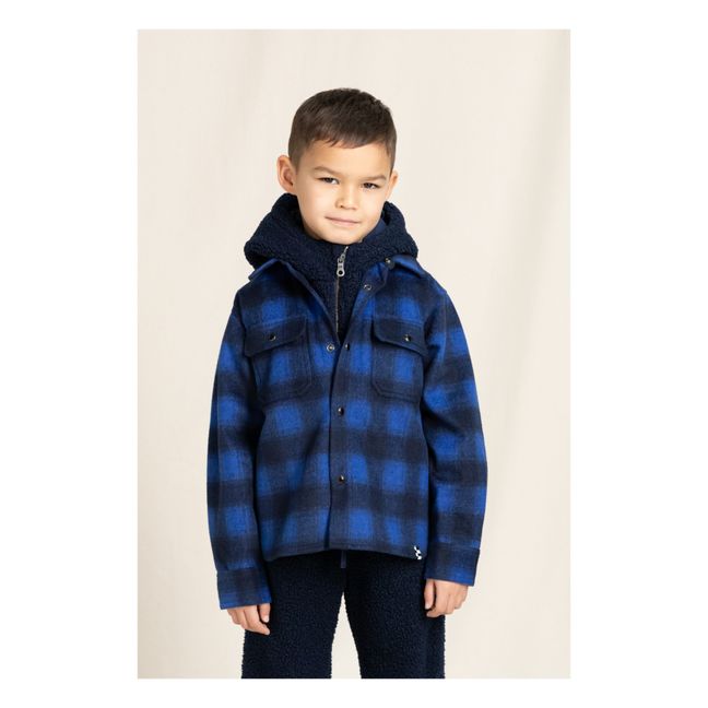 New Dusk Checked Overshirt Electric blue