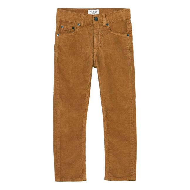 Jeans slim, in velluto a costine, modello: Ewan Camel