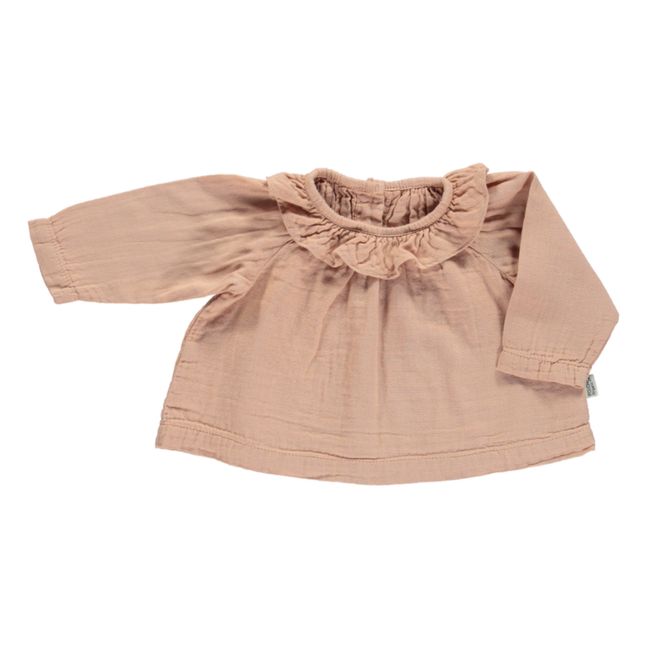 Charm Double Cotton Muslin Blouse Dusty Pink
