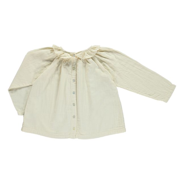 Blusa de doble gasa de algodón Charme | Crema