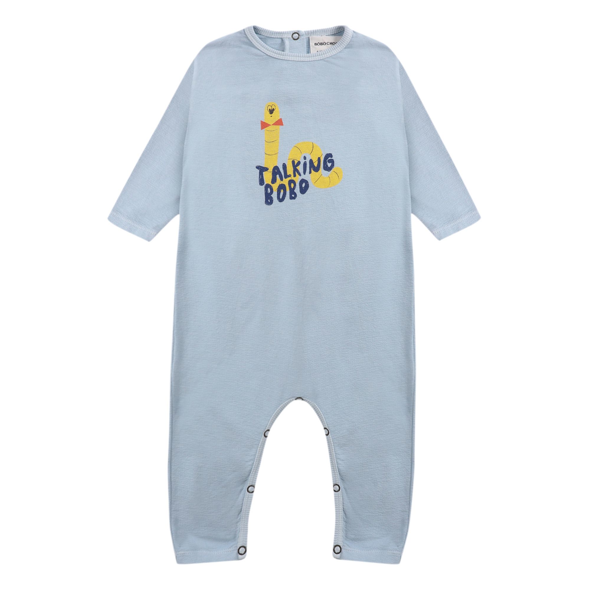 Worm Organic Cotton Pyjamas Light Blue Bobo Choses Fashion Baby