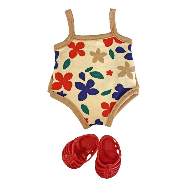 Bahia Swimsuit with Mona Pattern and Beach Sandals