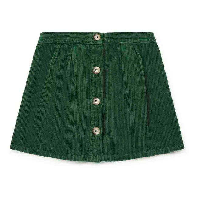 Falda de terciopelo de algodón orgánico Delie Verde Oscuro