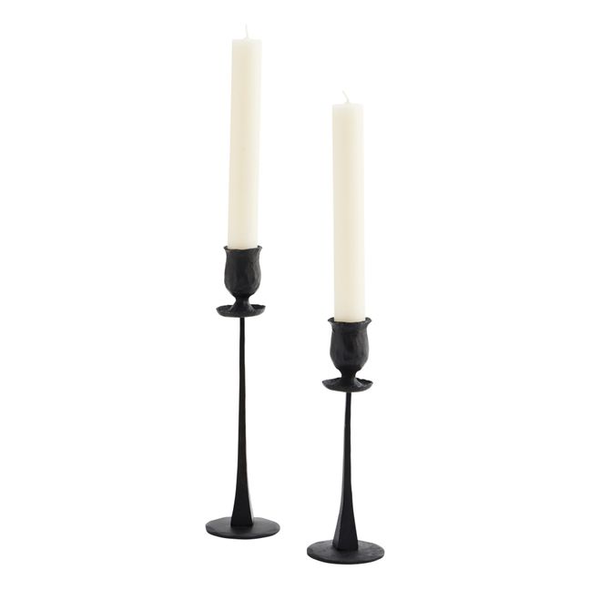 Wrought Iron Candle Holders - Set of 2 Black