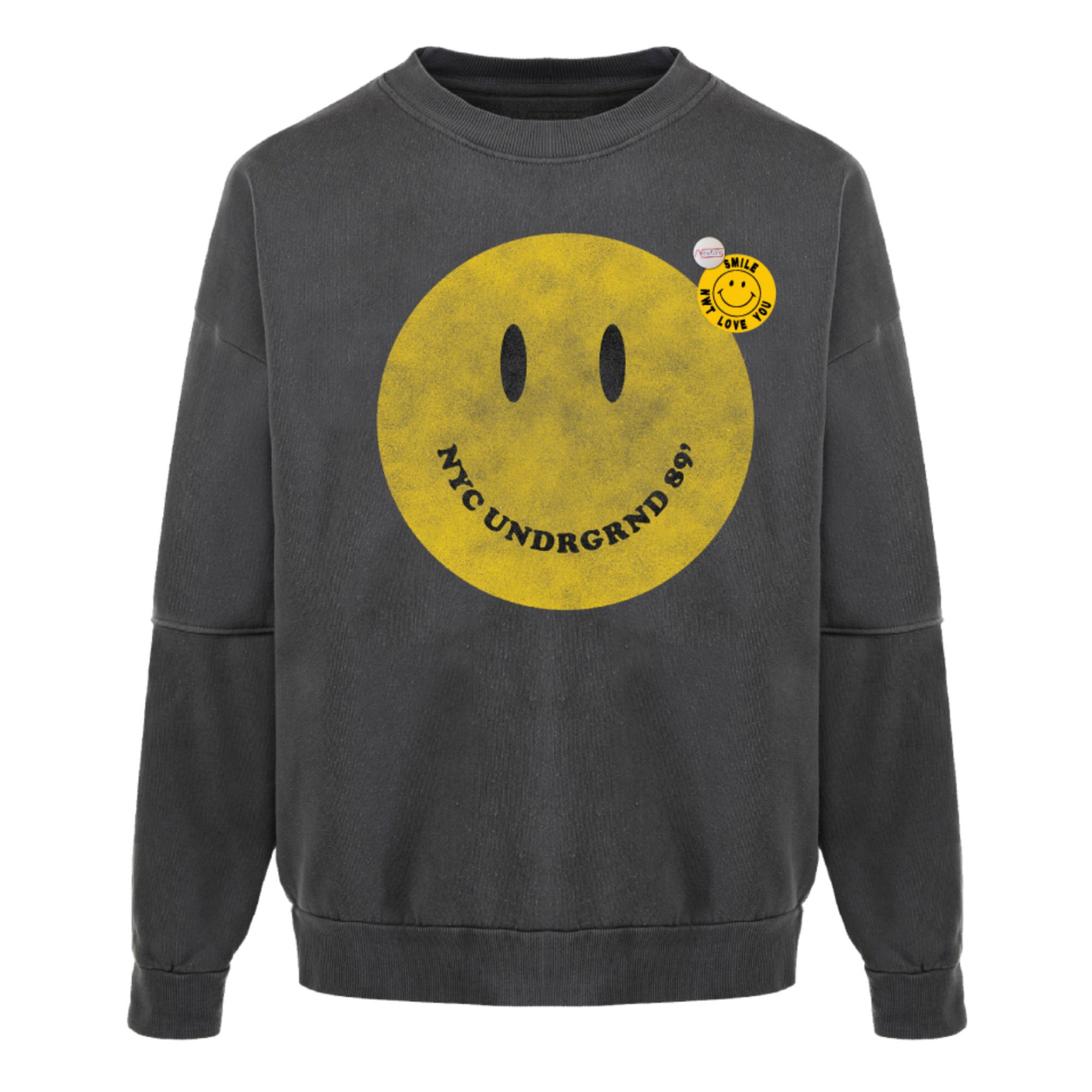Newtone - Sweat Roller Smiley - Femme - Gris anthracite