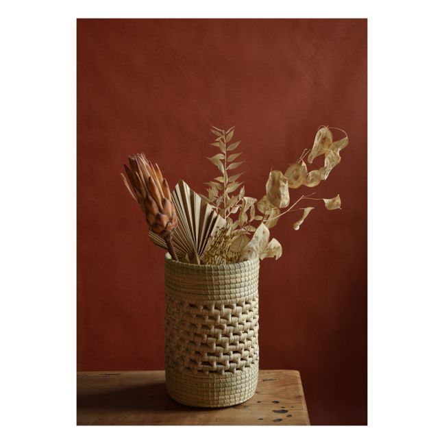 Woven Palm Leaf Decorative Vase