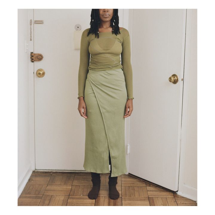 Brig Ribbed Skirt | Green