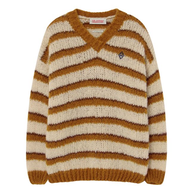 Jersey de lana a rayas Toucan | Camel