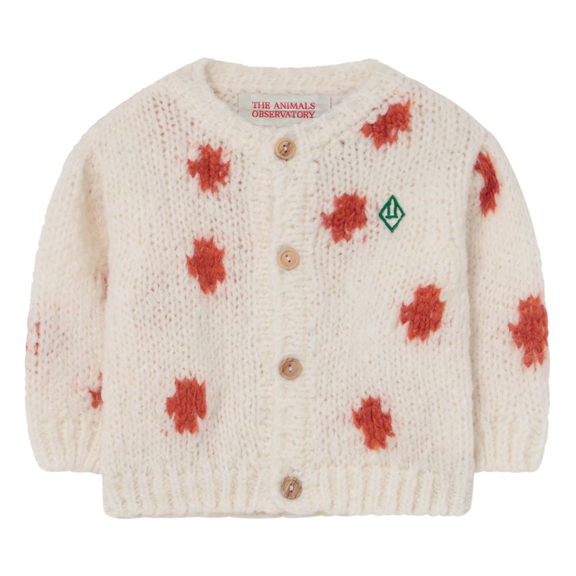 The Animals Observatory - Cardigan Mohair et Laine Dots Racoon - Fille - Ecru
