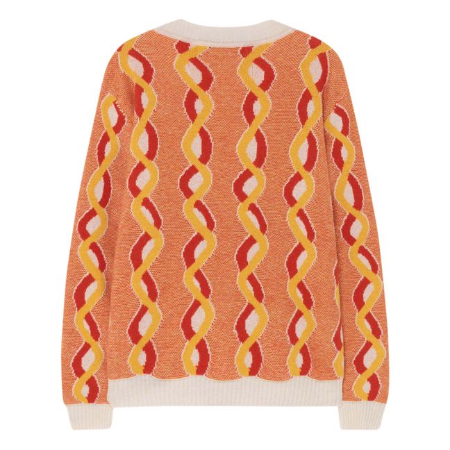Cardigan in lana cachemire, modello: Braids Racoon | Arancione