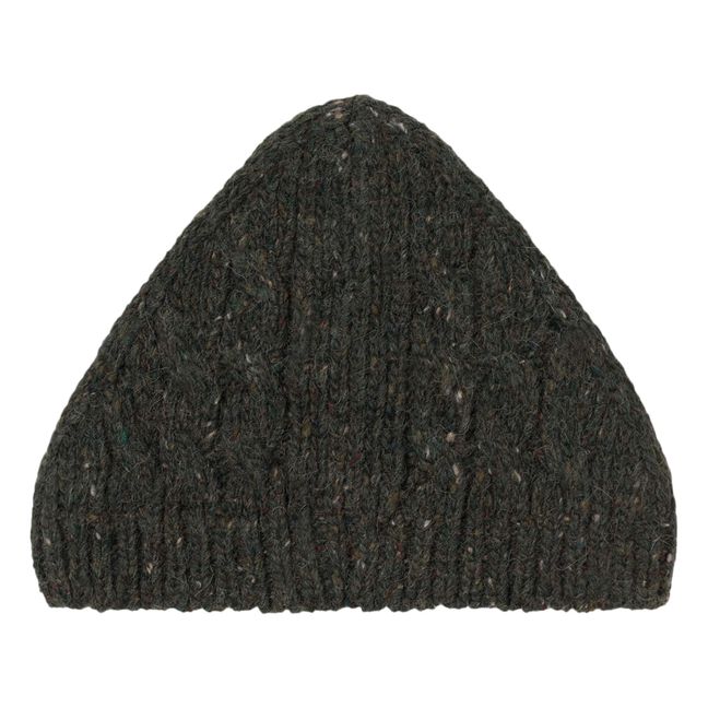 Pony Wool and Alpaca Cable Knit Beanie | Charcoal grey