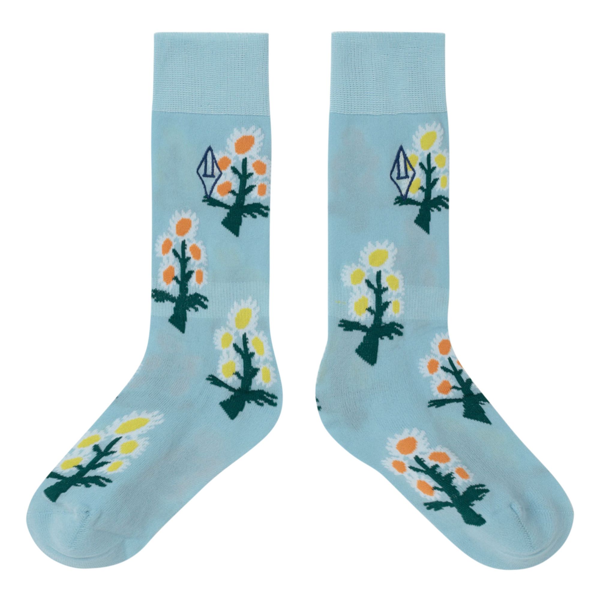 The Animals Observatory - Chaussettes Fleurs Hen - Fille - Bleu