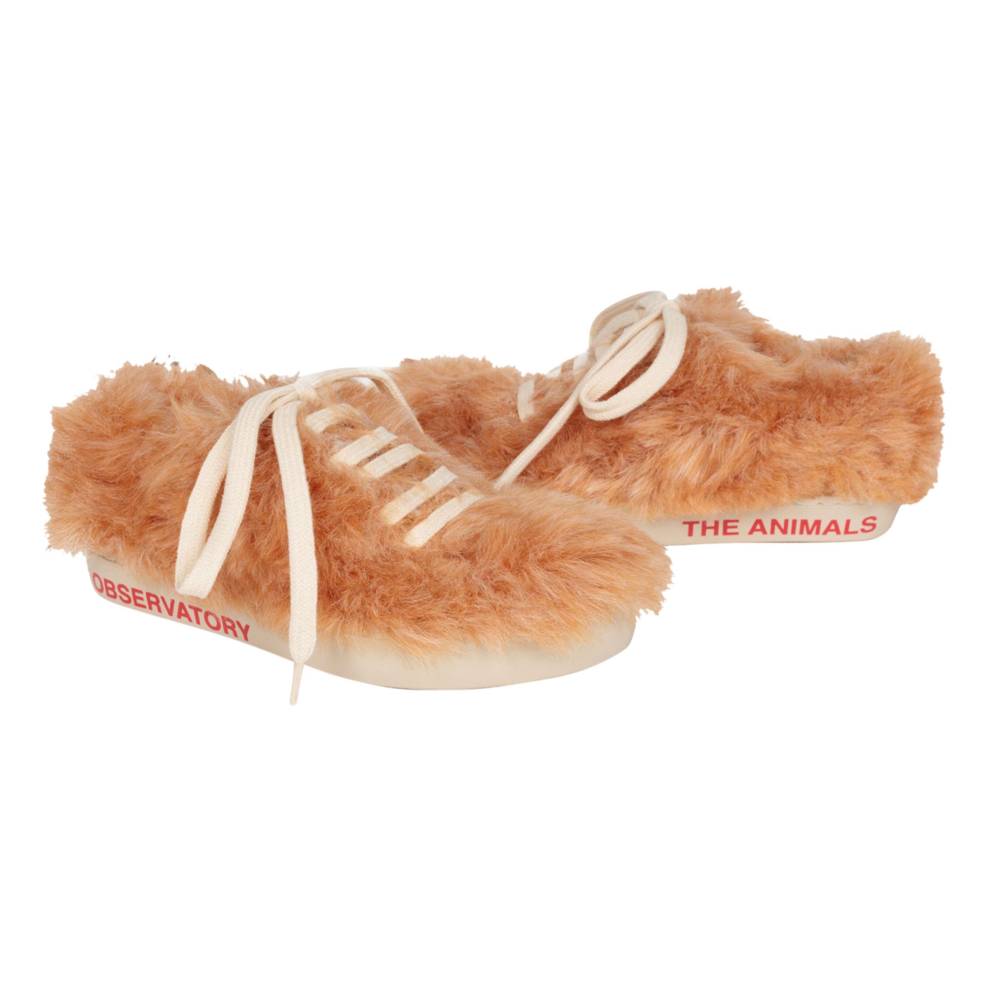Bunny Faux-Fur Lace-Up Sneakers Camel- Product image n°4