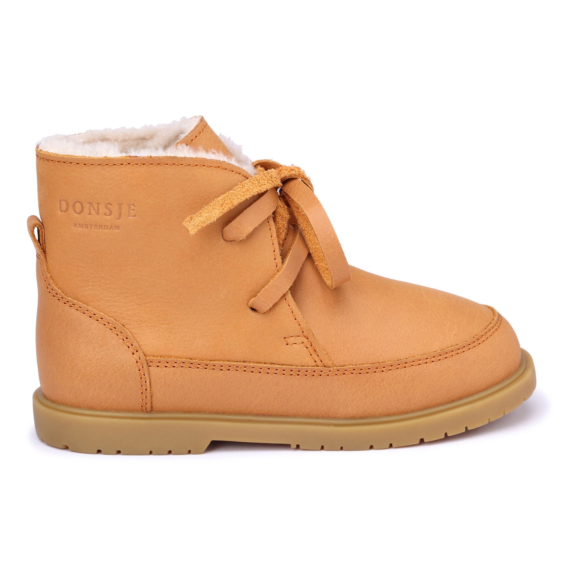 Buddy Lace-Up Fur-Lined Booties Caramel- Product image n°2