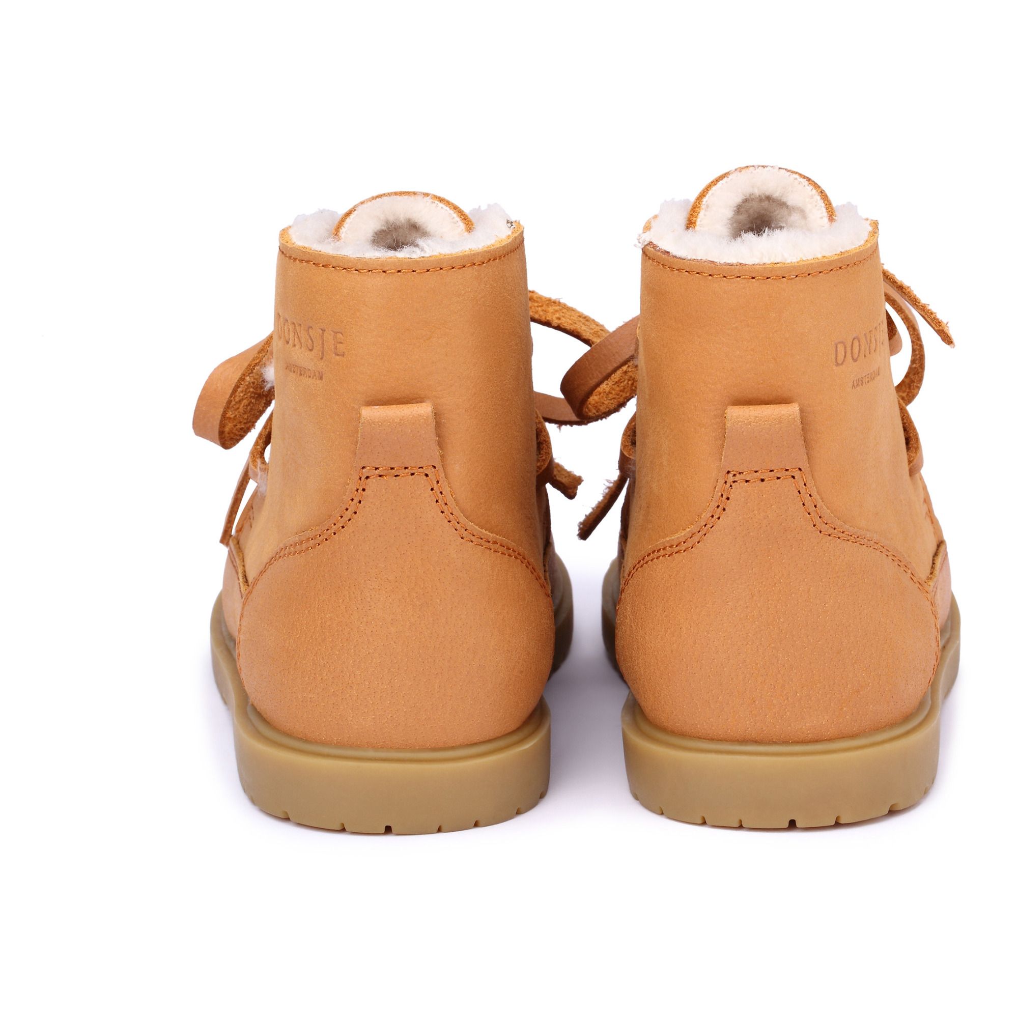 Buddy Lace-Up Fur-Lined Booties Caramel- Product image n°3