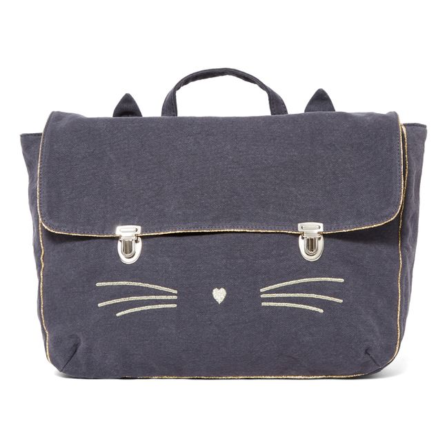 Cat Soft Bookbag Charcoal grey