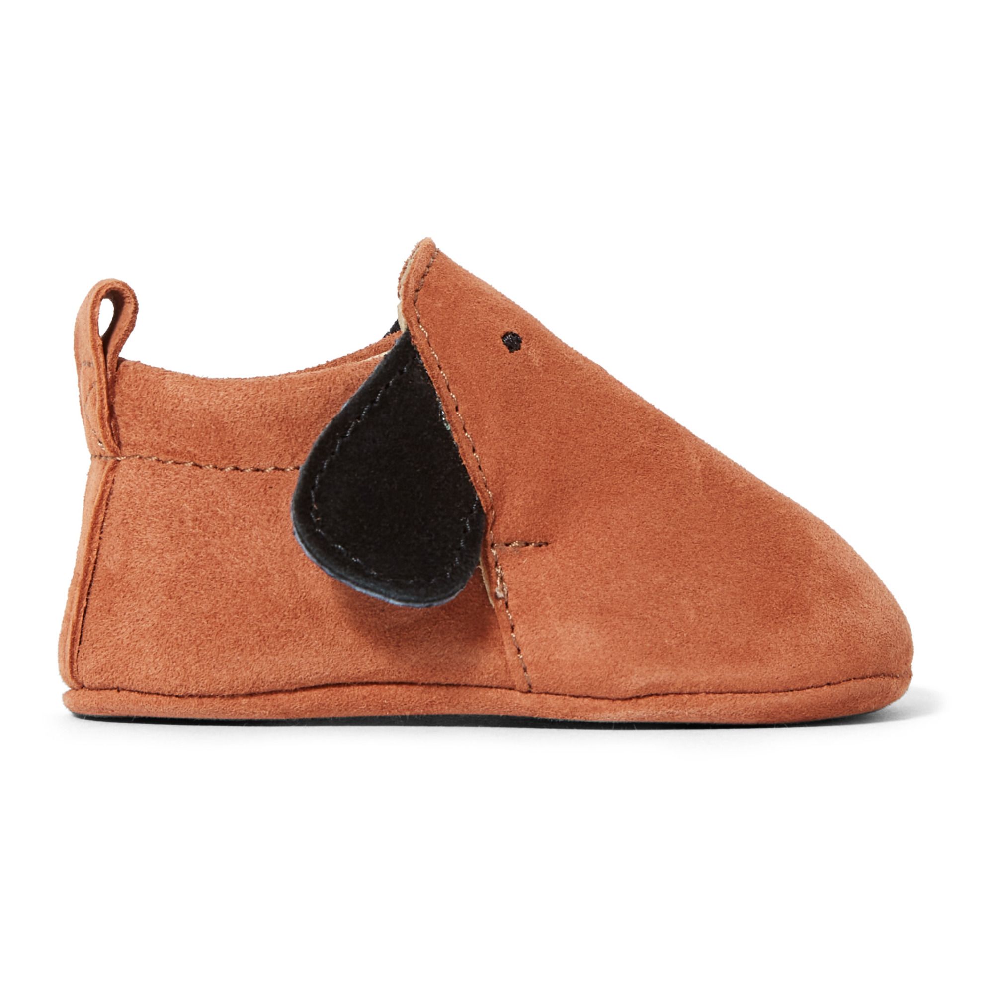 Emile et Ida - Chaussons Cuir Chiens - Fille - Camel