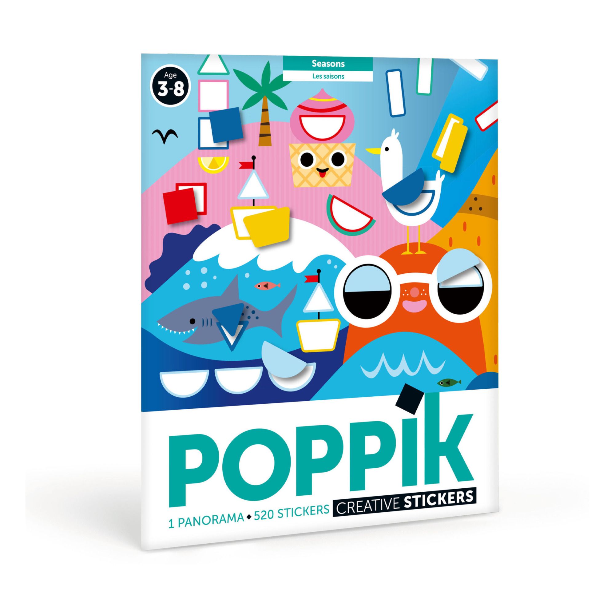 Poppik - Poster stickers Les saisons - Multicolore