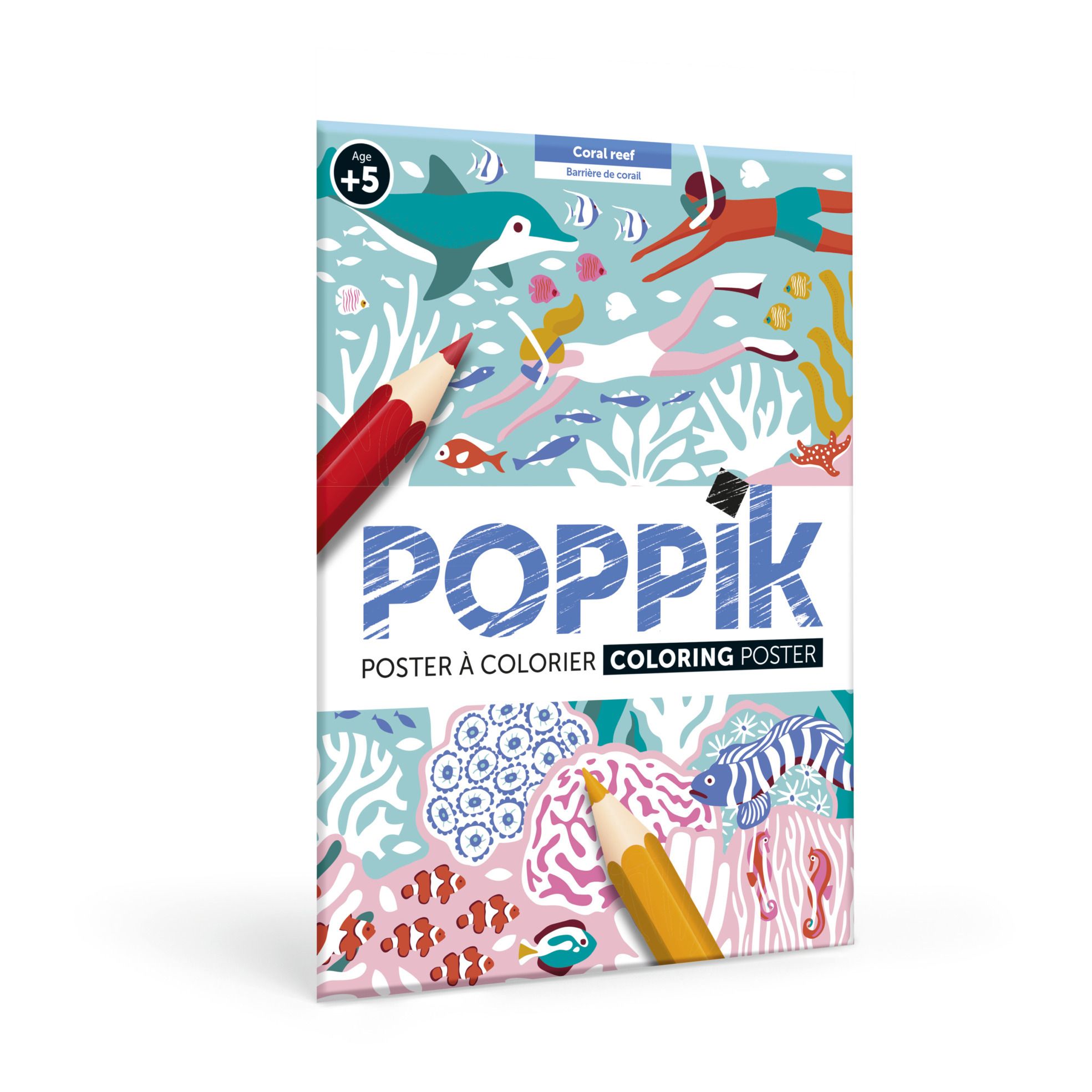 Poppik - Poster à colorier Le récif coralien - Multicolore