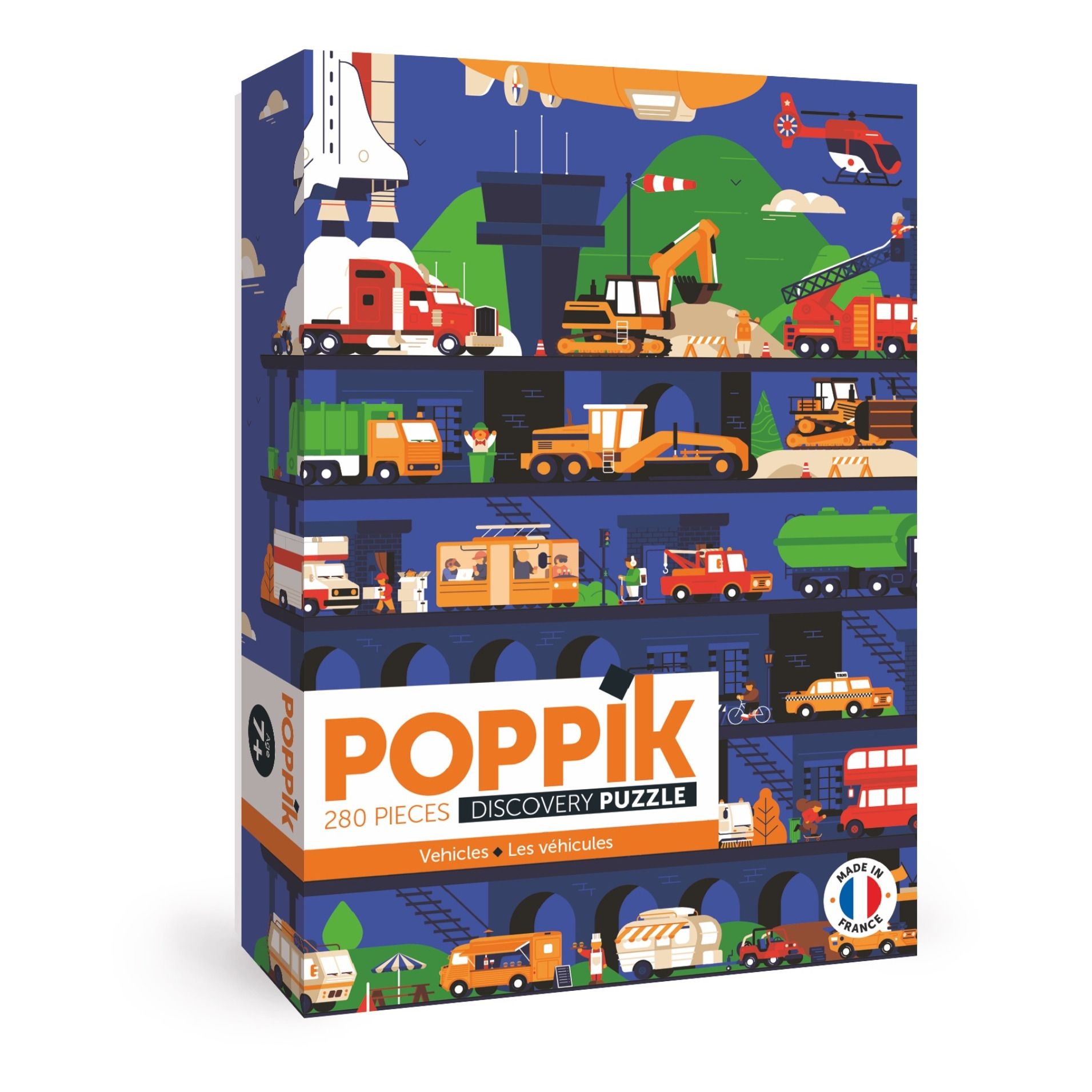 Poppik - Puzzle Véhicules - 280 pièces - Multicolore