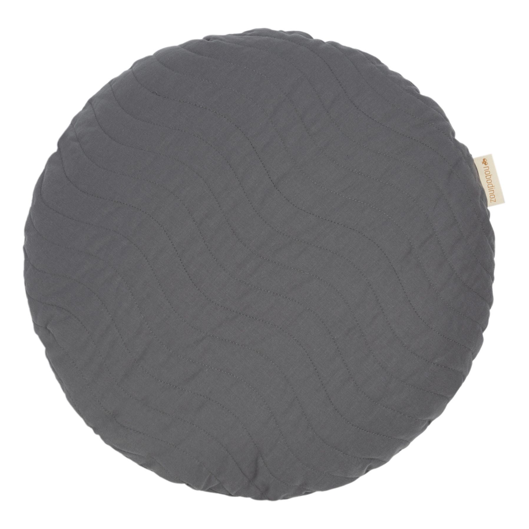 Nobodinoz - Coussin rond Sitges en coton bio - Gris