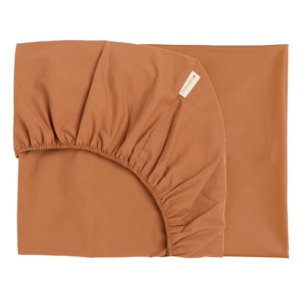 Drap Housse En Coton Bio Tibet Terracotta Nobodinoz Design Bebe