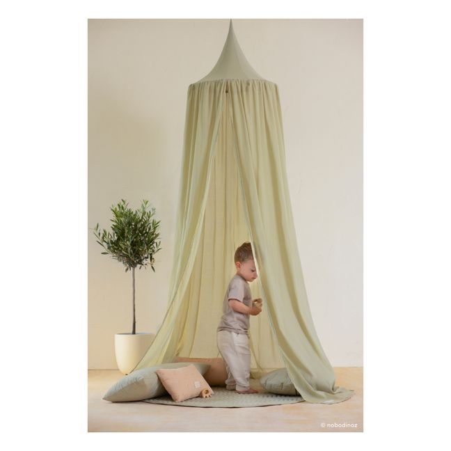 Vera Organic Cotton Bed Canopy | Willow Green