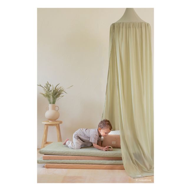 Vera Organic Cotton Bed Canopy Willow Green