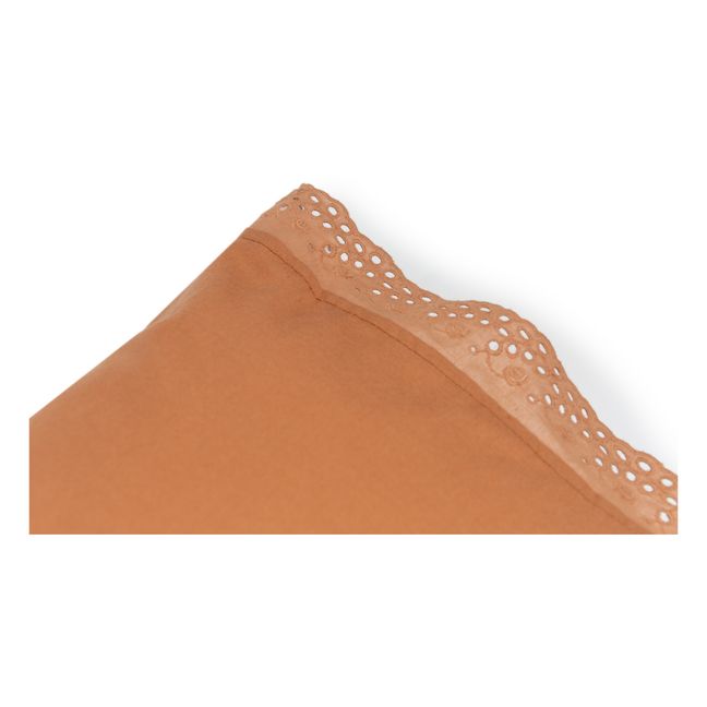 Coussin rectangulaire Vera en coton bio | Terracotta