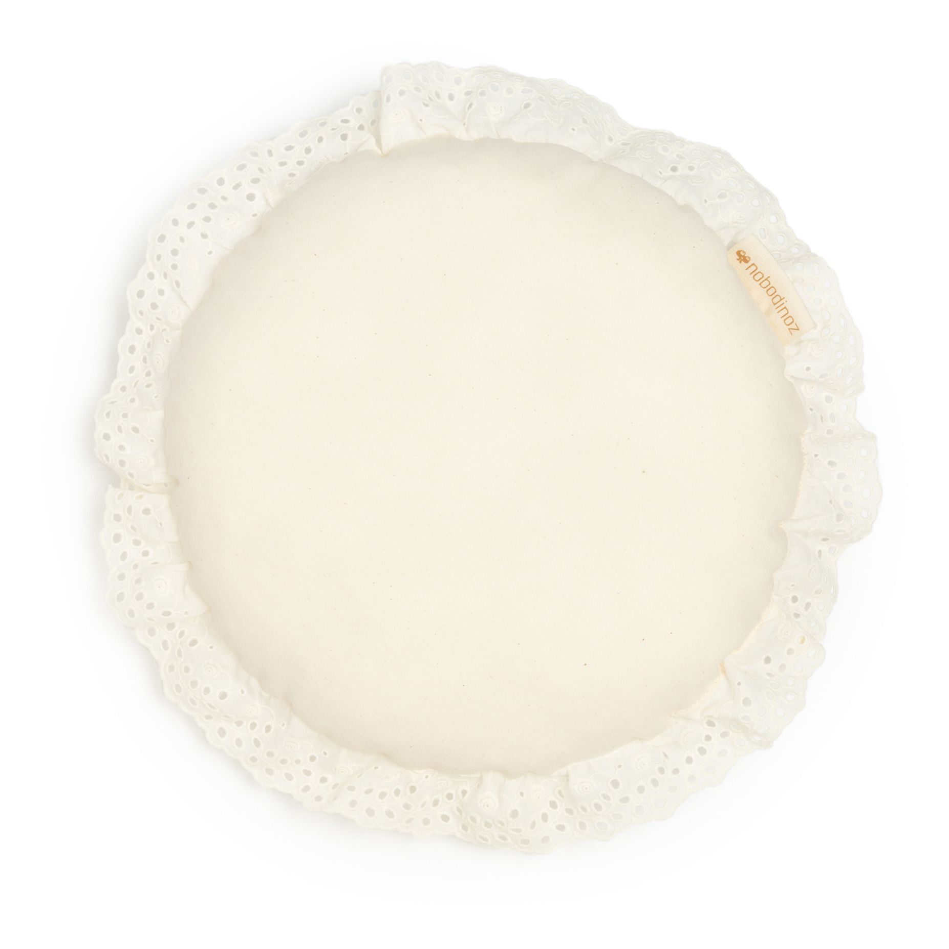 Nobodinoz - Coussin rond Vera en coton bio - Naturel