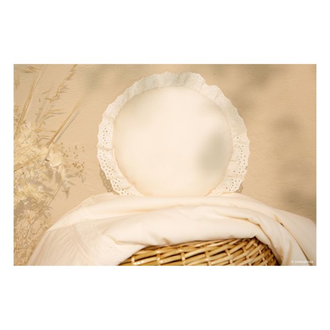 Cuscino rotondo, modello: Vera, in cotone bio | Naturale