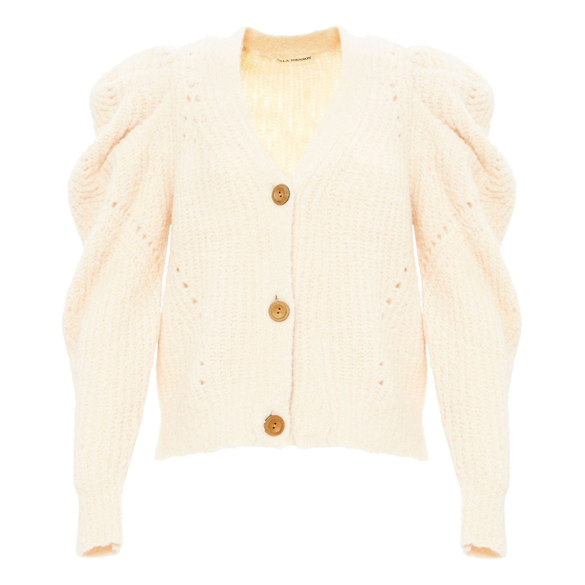 Ulla Johnson - Cardigan Emmy Pointelle Baby Alpaga - Femme - Ecru
