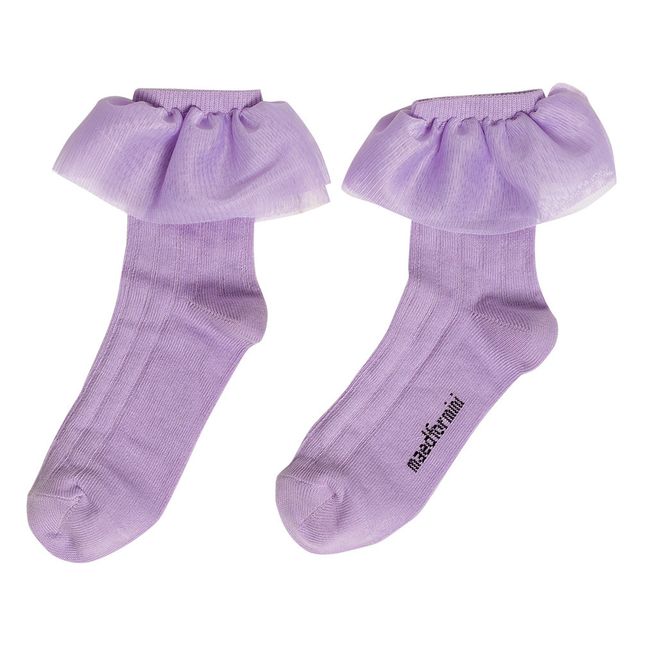 Par de calcetines de algodón orgánico Plummy Peccary Violeta