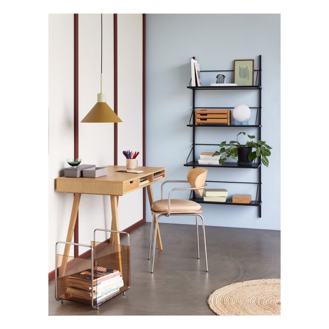 Metal and Glass Magazine Rack | Amber