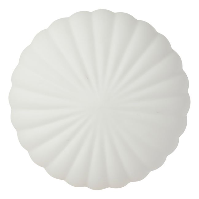 Metal and Opal Glass Wall Lamp | White