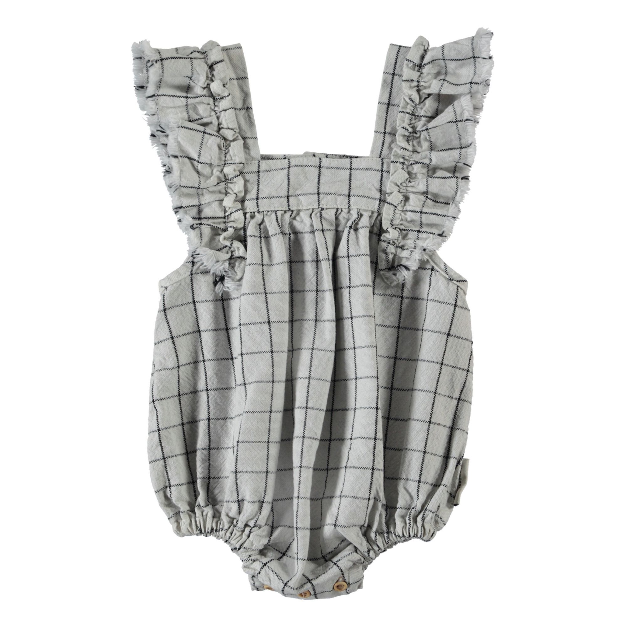 Piupiuchick - Barboteuse Carreaux - Fille - Gris