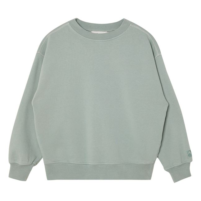 Plain Oversized Organic Cotton Sweatshirt Grey-green