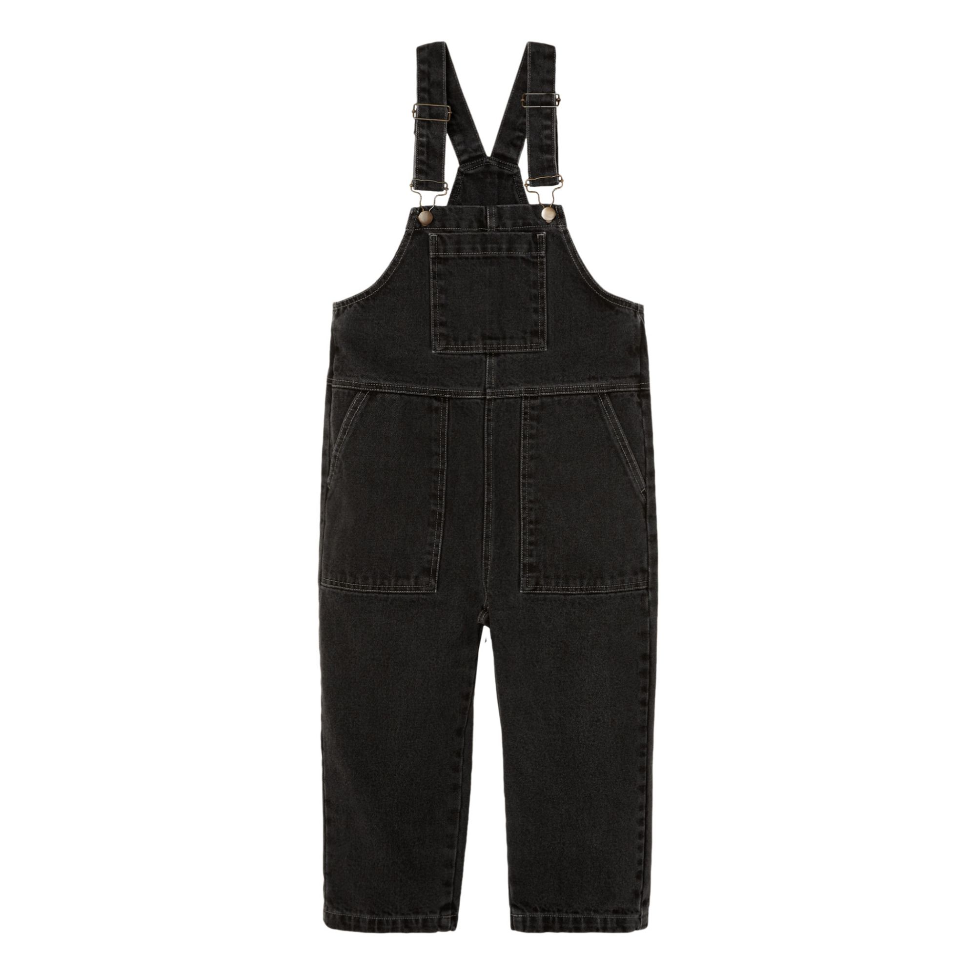 Main Story - Salopette Coton Bio - Fille - Denim noir