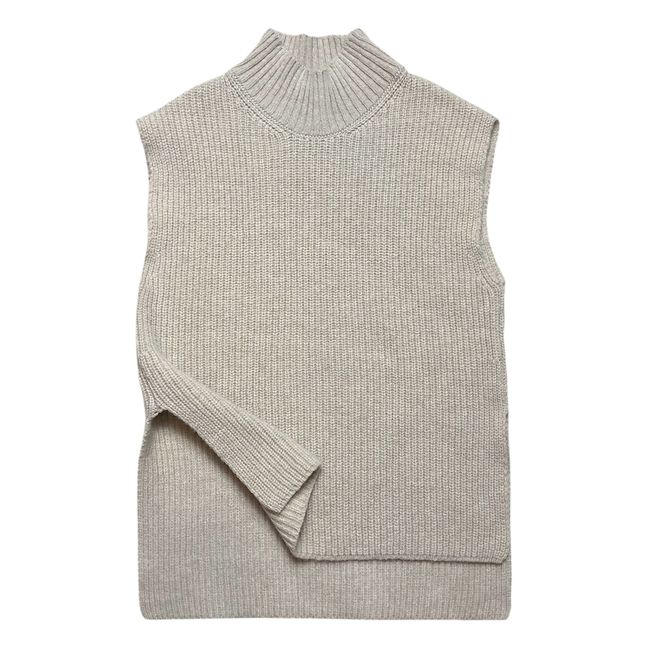 Jersey sin mangas de lana reciclada Gris