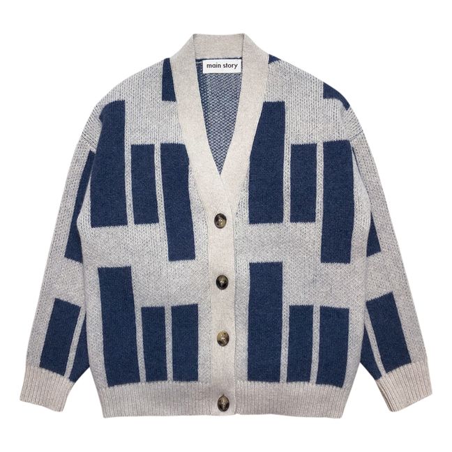 Recycled Wool Cardigan Blue