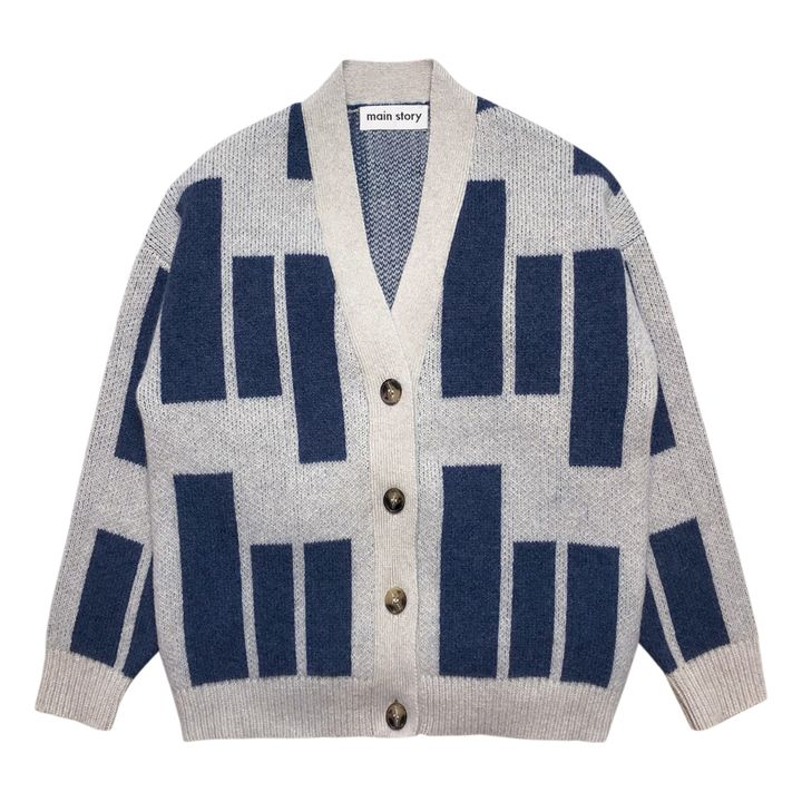 Recycled Wool Cardigan | Blue