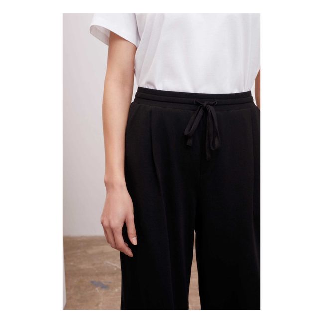 Pantaloni, modello: Wide, in cotone bio | Nero