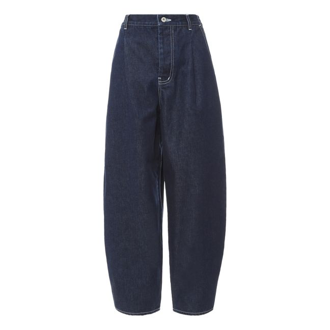 Jean Balloon Coton Bio | Bleu indigo